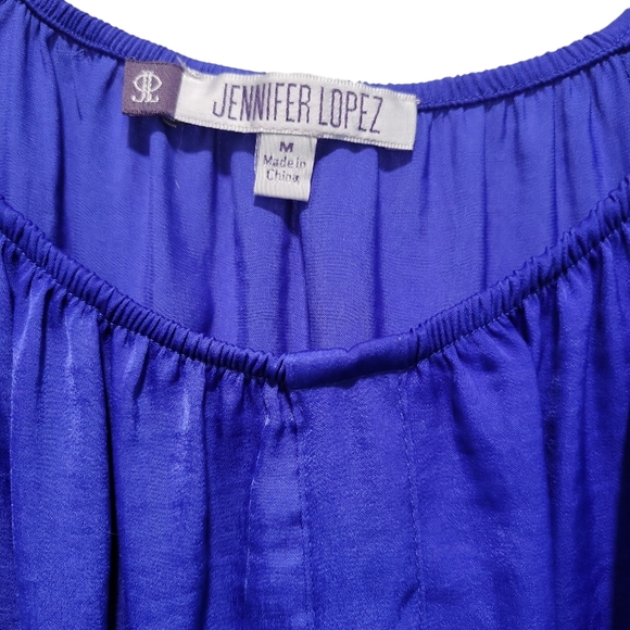JENNIFER LOPEZ blouse Size Medium Royal Blue - Picture 4 of 4